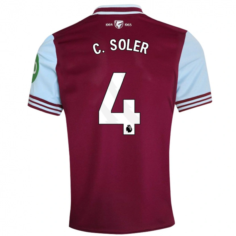Danxen Hombre Camiseta Carlos Soler #4 Rojo Oscuro 1ª Equipación 2024/25 La Camisa México