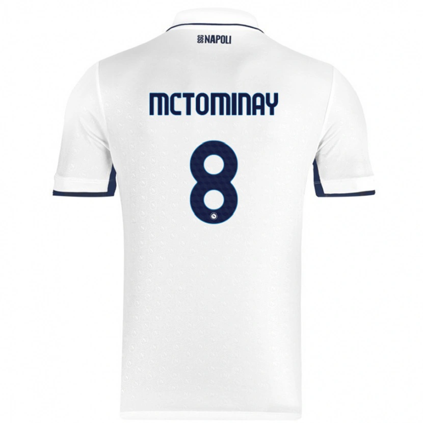 Danxen Hombre Camiseta Scott Mctominay #8 Blanco Azul Real 2ª Equipación 2024/25 La Camisa México