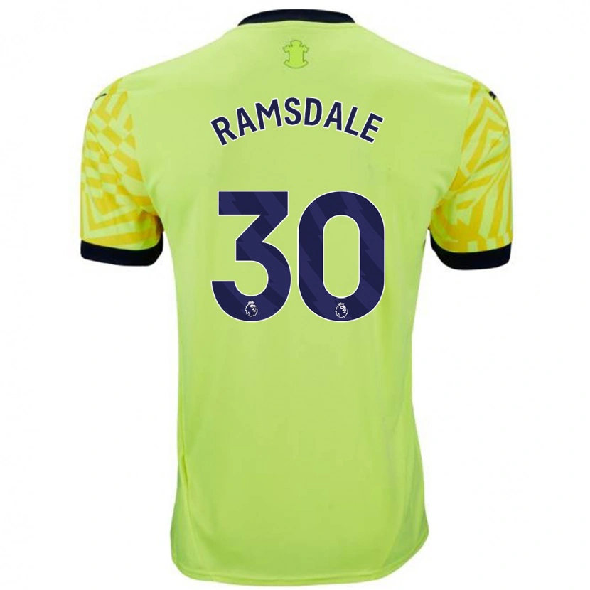 Danxen Hombre Camiseta Aaron Ramsdale #30 Amarillo 2ª Equipación 2024/25 La Camisa México