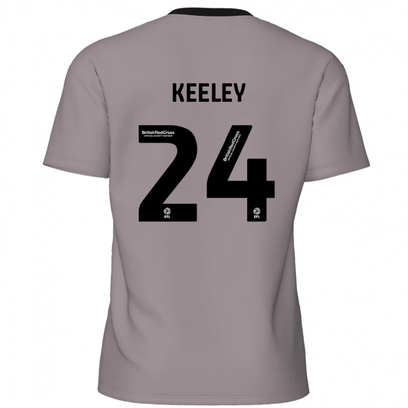 Danxen Hombre Camiseta Josh Keeley #24 Gris 2ª Equipación 2024/25 La Camisa México
