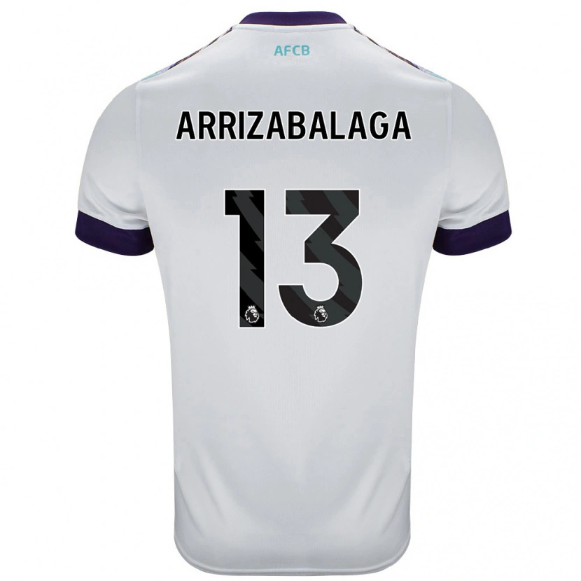 Danxen Hombre Camiseta Kepa Arrizabalaga #13 Blanco Verde Púrpura 2ª Equipación 2024/25 La Camisa México
