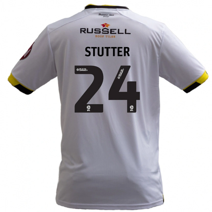Danxen Hombre Camiseta Ronnie Stutter #24 Blanco 2ª Equipación 2024/25 La Camisa México