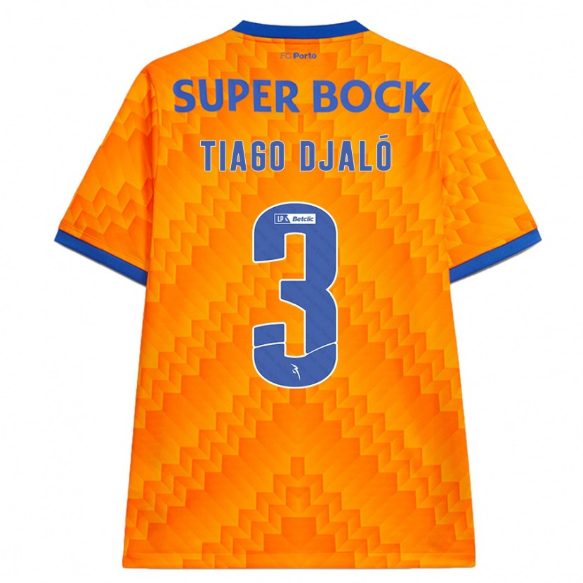 Danxen Hombre Camiseta Tiago Djaló #3 Naranja 2ª Equipación 2024/25 La Camisa México