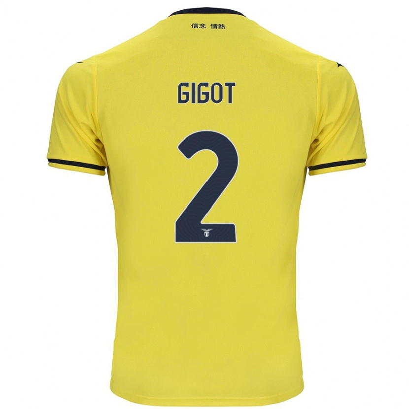 Danxen Hombre Camiseta Samuel Gigot #2 Amarillo 2ª Equipación 2024/25 La Camisa México