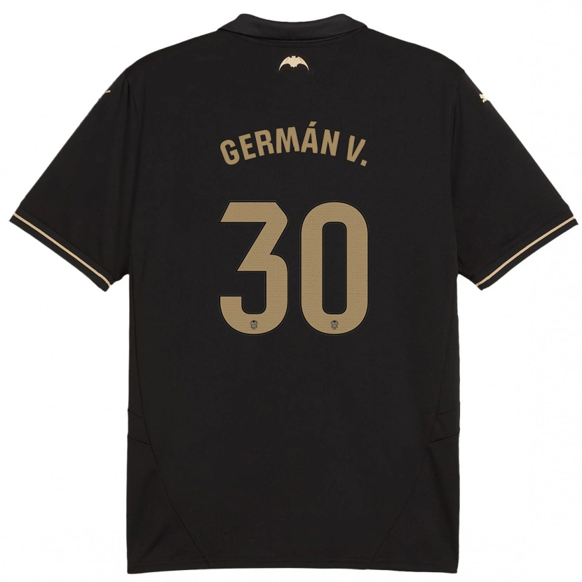 Danxen Hombre Camiseta Germán Valera #30 Negro 2ª Equipación 2024/25 La Camisa México