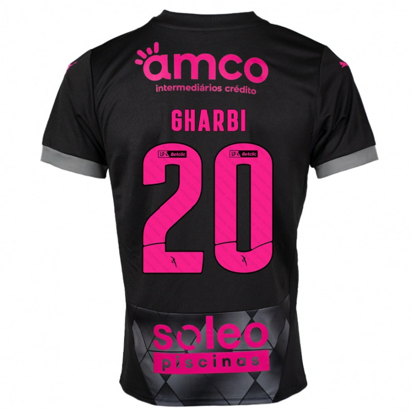 Danxen Hombre Camiseta Ismaël Gharbi #20 Negro Rosa 2ª Equipación 2024/25 La Camisa México