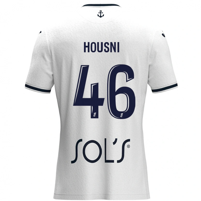 Danxen Hombre Camiseta Ilyes Housni #46 Blanco Azul Oscuro 2ª Equipación 2024/25 La Camisa México