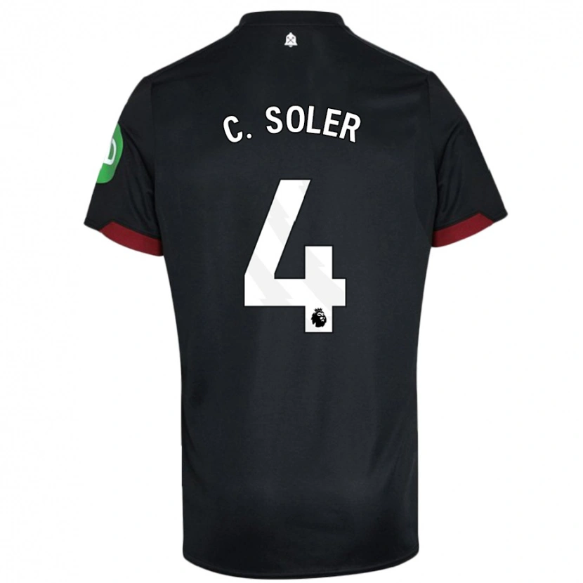 Danxen Hombre Camiseta Carlos Soler #4 Negro Blanco 2ª Equipación 2024/25 La Camisa México