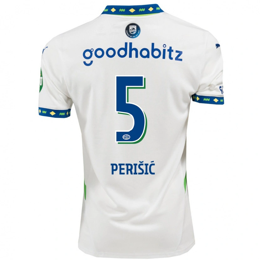 Danxen Hombre Camiseta Ivan Perisic #5 Blanco Azul Oscuro Equipación Tercera 2024/25 La Camisa México