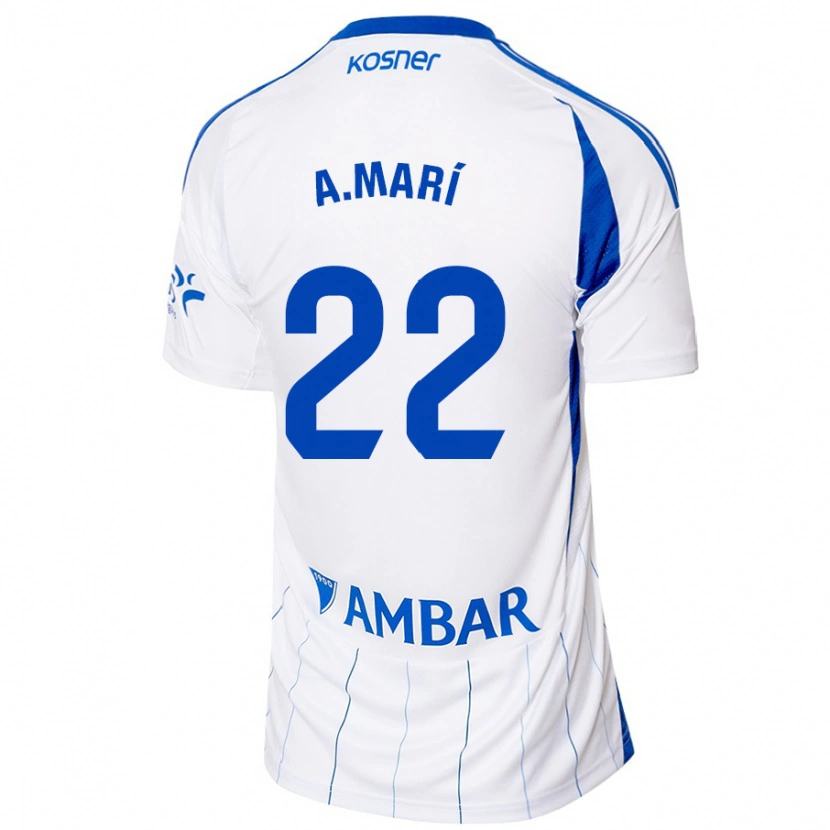 Danxen Hombre Camiseta Alberto Marí #22 Rojo Blanco 1ª Equipación 2024/25 La Camisa México