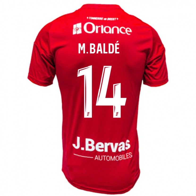 Danxen Hombre Camiseta Mama Baldé #14 Rojo Blanco 1ª Equipación 2024/25 La Camisa México