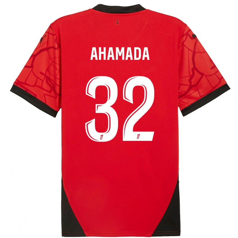 Danxen Hombre Camiseta Naouirou Ahamada #32 Rojo Negro 1ª Equipación 2024/25 La Camisa México