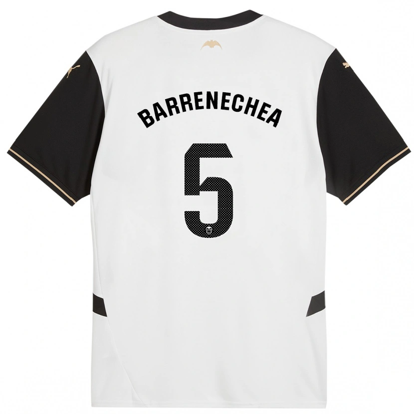 Danxen Hombre Camiseta Enzo Barrenechea #5 Blanco Negro 1ª Equipación 2024/25 La Camisa México