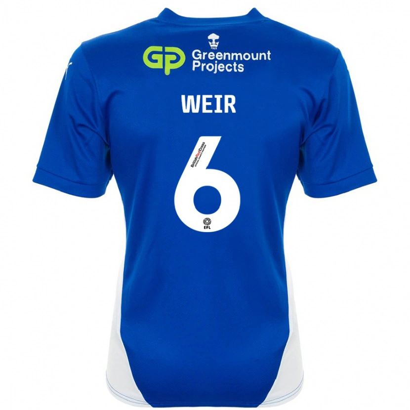 Danxen Hombre Camiseta Jensen Weir #6 Azul Blanco 1ª Equipación 2024/25 La Camisa México