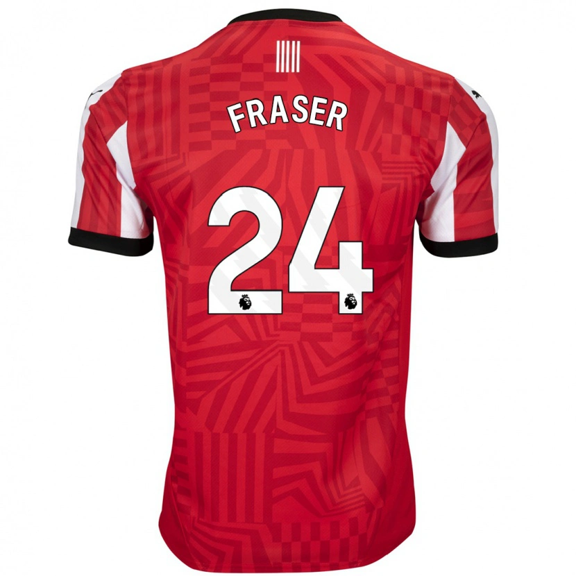 Danxen Hombre Camiseta Ryan Fraser #24 Rojo Blanco 1ª Equipación 2024/25 La Camisa México