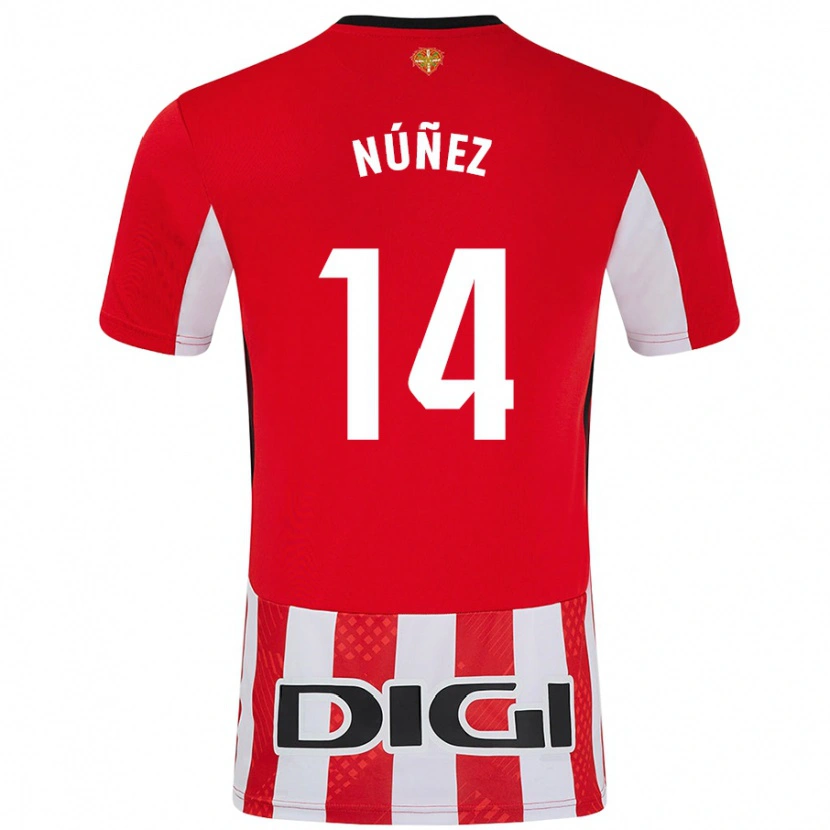 Danxen Hombre Camiseta Unai Núñez #14 Rojo Blanco 1ª Equipación 2024/25 La Camisa México