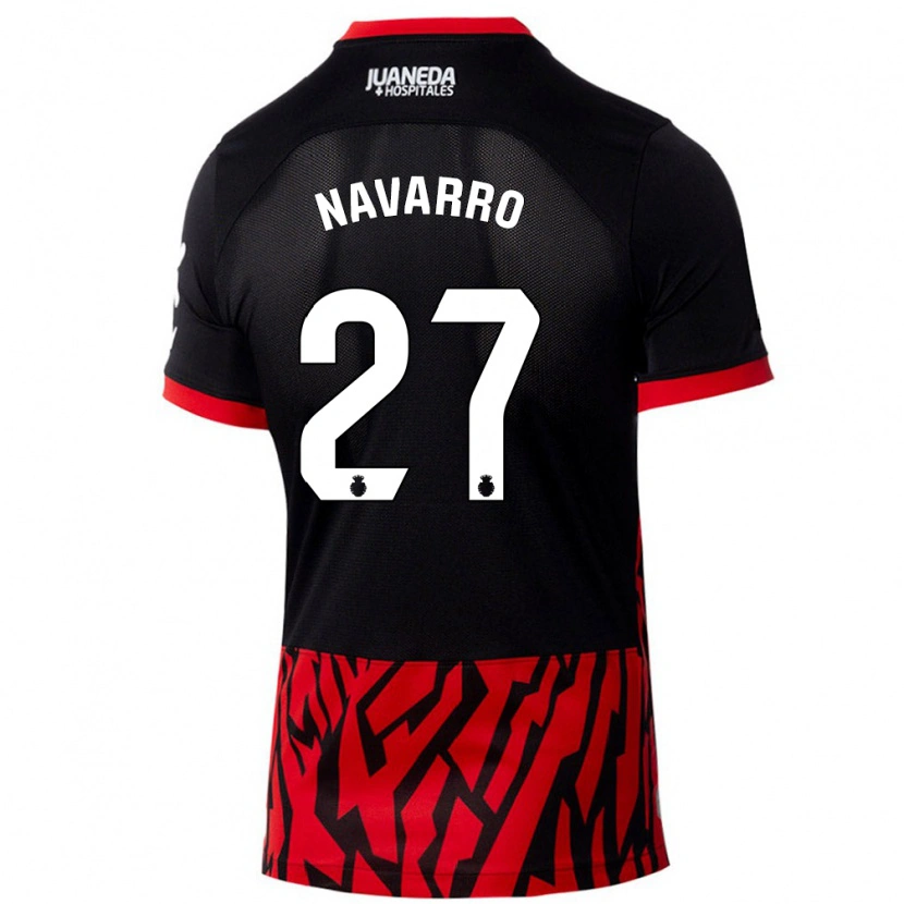 Danxen Hombre Camiseta Robert Navarro #27 Negro Rojo 1ª Equipación 2024/25 La Camisa México