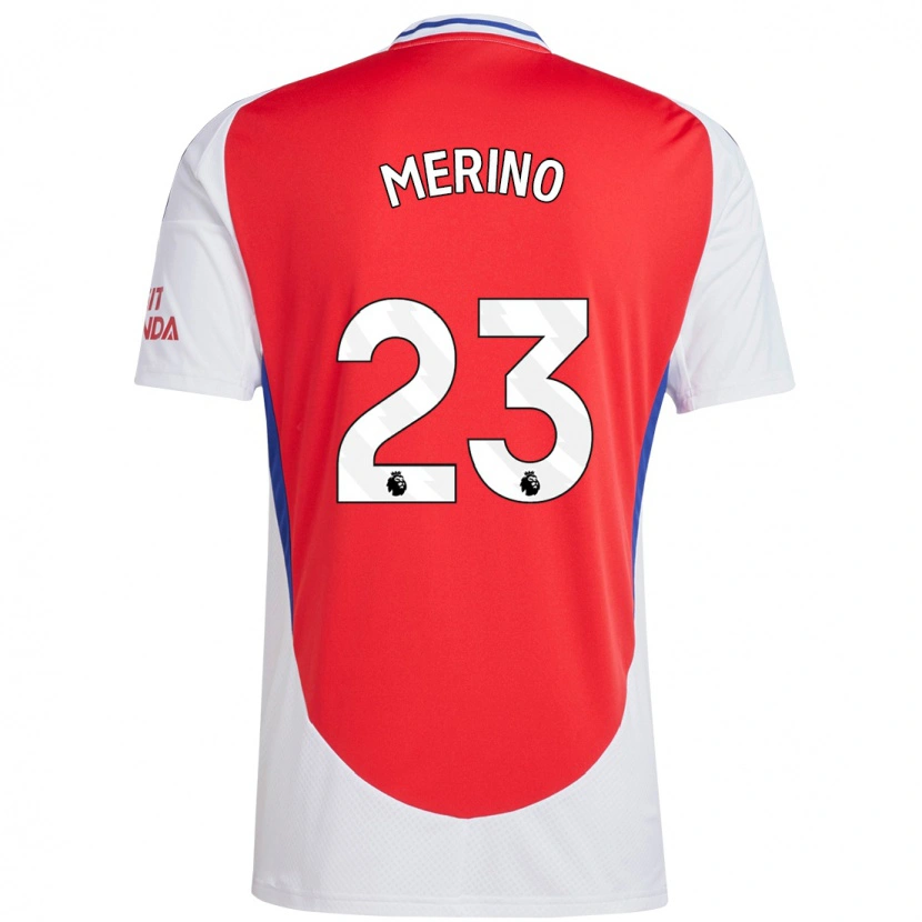 Danxen Hombre Camiseta Mikel Merino #23 Rojo Blanco 1ª Equipación 2024/25 La Camisa México