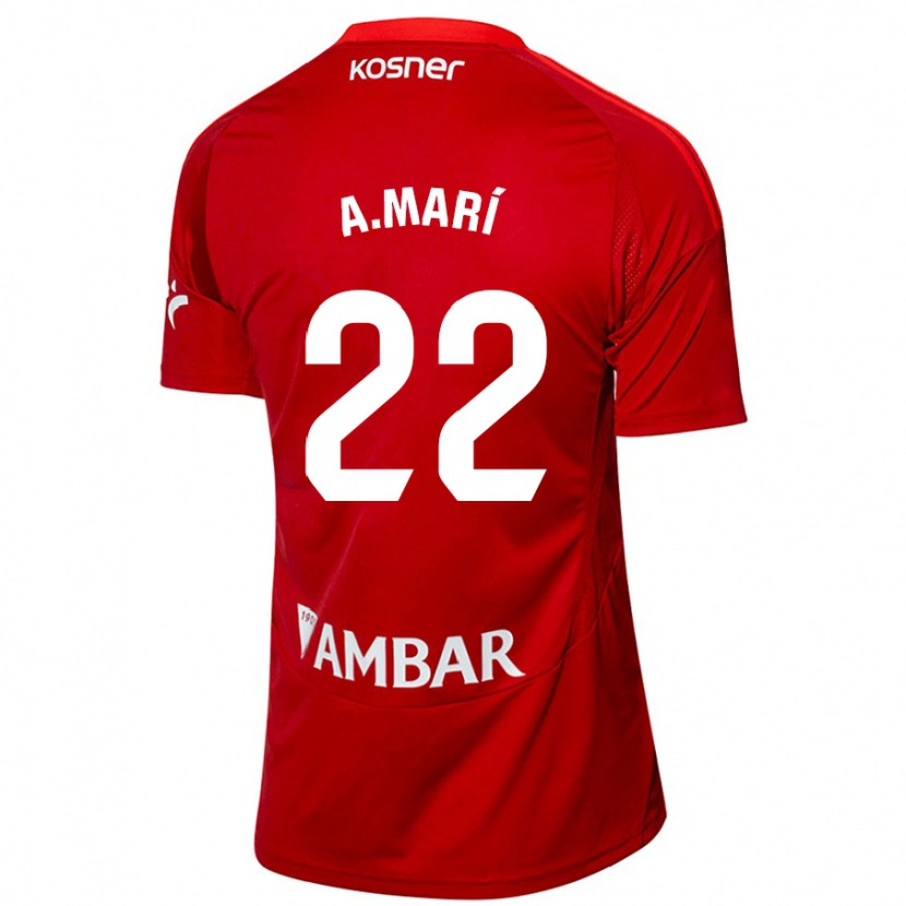 Danxen Hombre Camiseta Alberto Marí #22 Blanco Azul 2ª Equipación 2024/25 La Camisa México