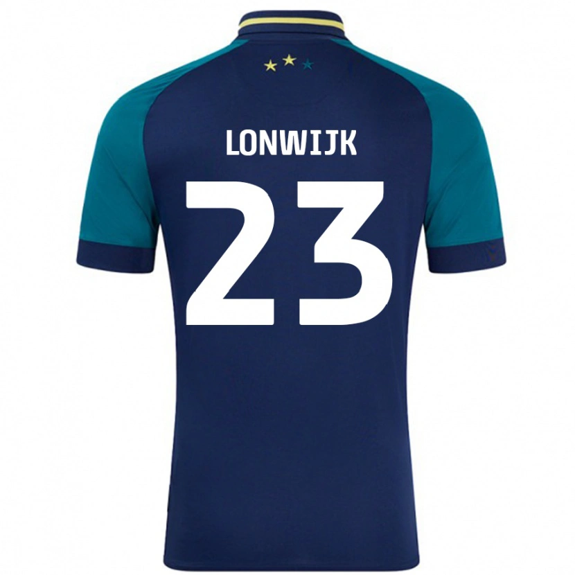 Danxen Hombre Camiseta Nigel Lonwijk #23 Azul Marino Verde Oscuro 2ª Equipación 2024/25 La Camisa México