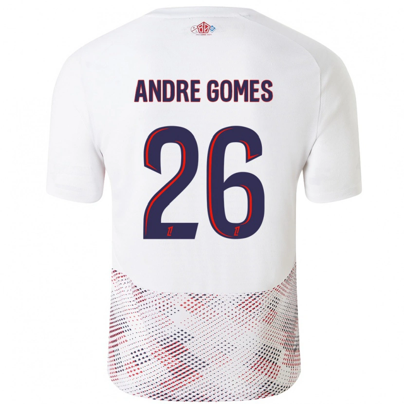 Danxen Hombre Camiseta André Gomes #26 Blanco Azul Real 2ª Equipación 2024/25 La Camisa México