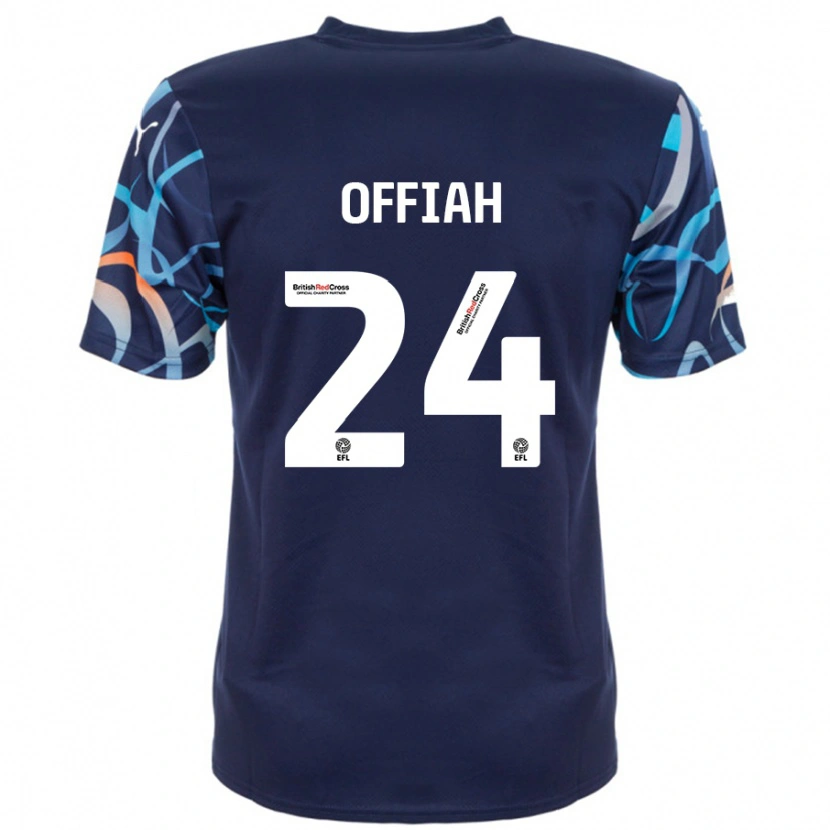 Danxen Hombre Camiseta Odel Offiah #24 Azul Marino 2ª Equipación 2024/25 La Camisa México