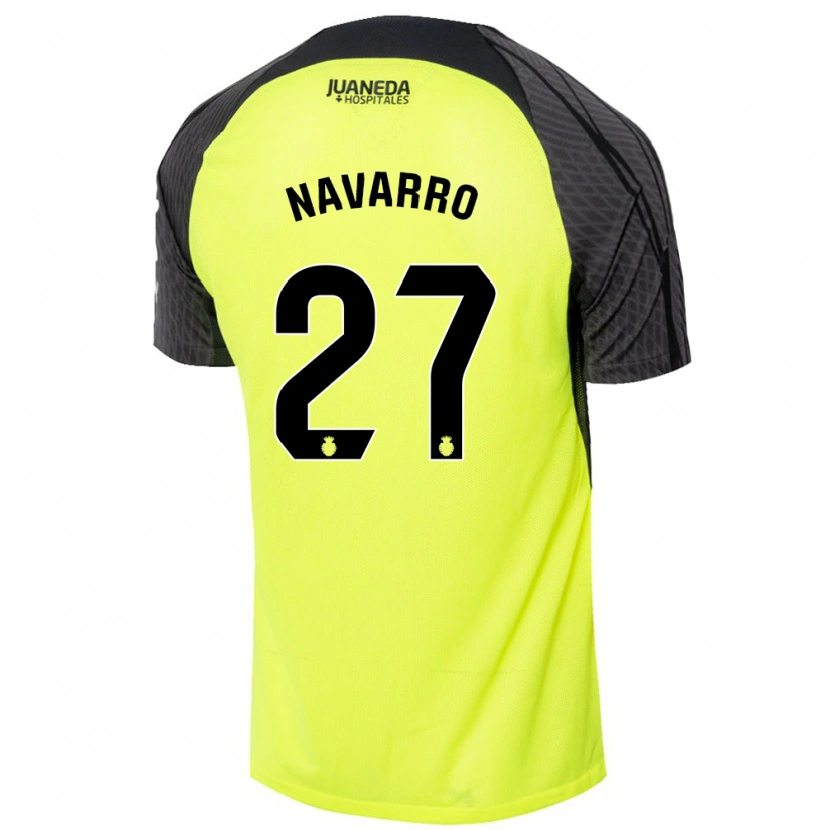 Danxen Hombre Camiseta Robert Navarro #27 Verde Fluorescente Negro 2ª Equipación 2024/25 La Camisa México