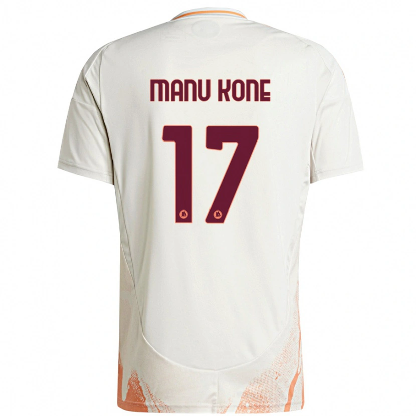 Danxen Hombre Camiseta Manu Koné #17 Crema Blanco Naranja 2ª Equipación 2024/25 La Camisa México