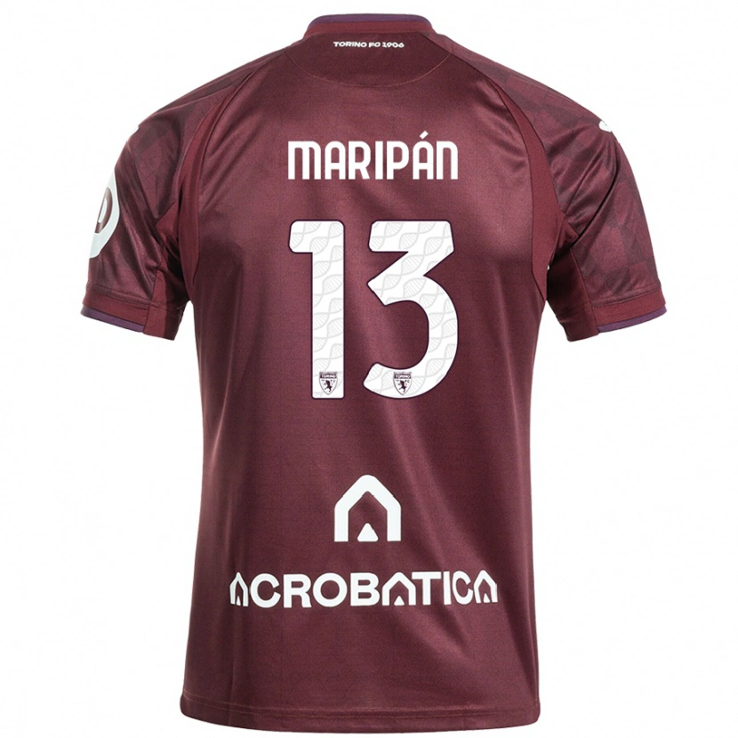 Danxen Hombre Camiseta Guillermo Maripán #13 Granate Blanco 1ª Equipación 2024/25 La Camisa México