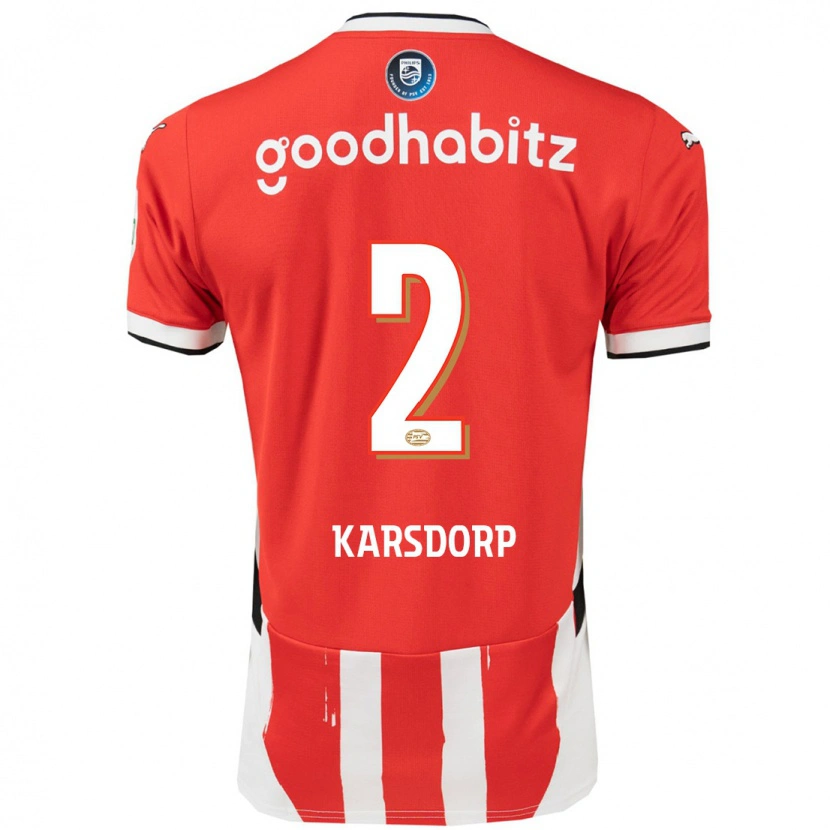 Danxen Hombre Camiseta Rick Karsdorp #2 Rojo Blanco 1ª Equipación 2024/25 La Camisa México