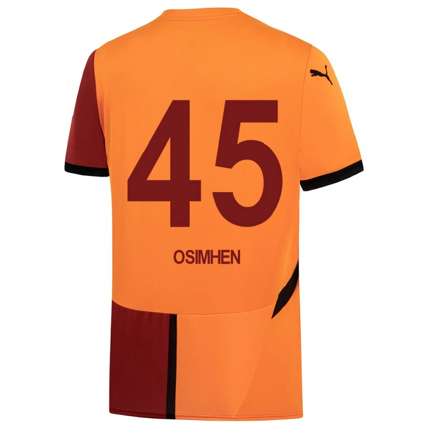 Danxen Hombre Camiseta Victor Osimhen #45 Amarillo Rojo 1ª Equipación 2024/25 La Camisa México