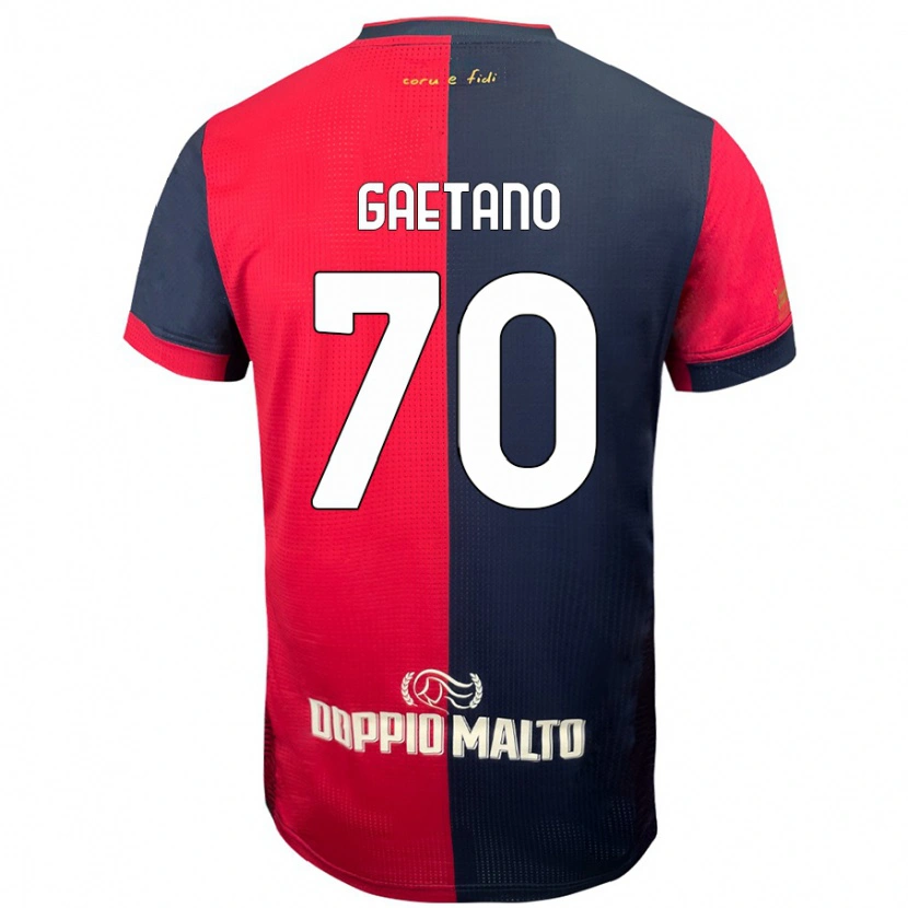 Danxen Hombre Camiseta Gianluca Gaetano #70 Rojo Azul Más Oscuro 1ª Equipación 2024/25 La Camisa México