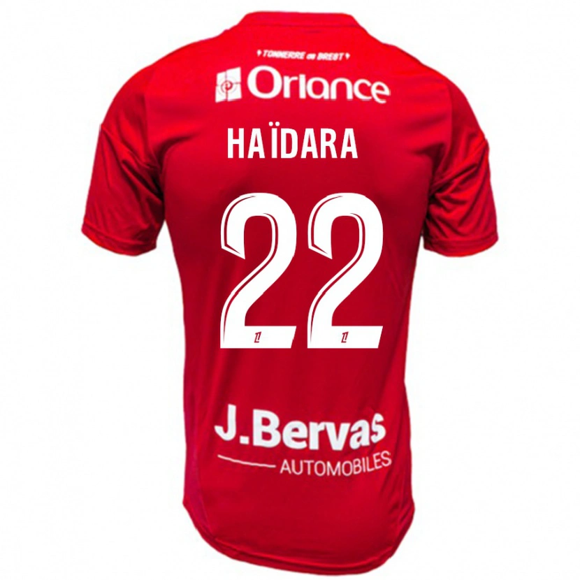 Danxen Hombre Camiseta Massadio Haidara #22 Rojo Blanco 1ª Equipación 2024/25 La Camisa México