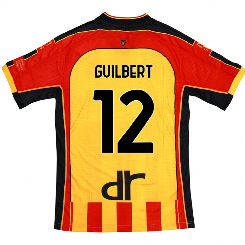 Danxen Hombre Camiseta Frédéric Guilbert #12 Amarillo Rojo 1ª Equipación 2024/25 La Camisa México