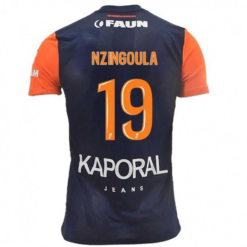 Danxen Hombre Camiseta Rabby Nzingoula #19 Azul Marino Naranja 1ª Equipación 2024/25 La Camisa México