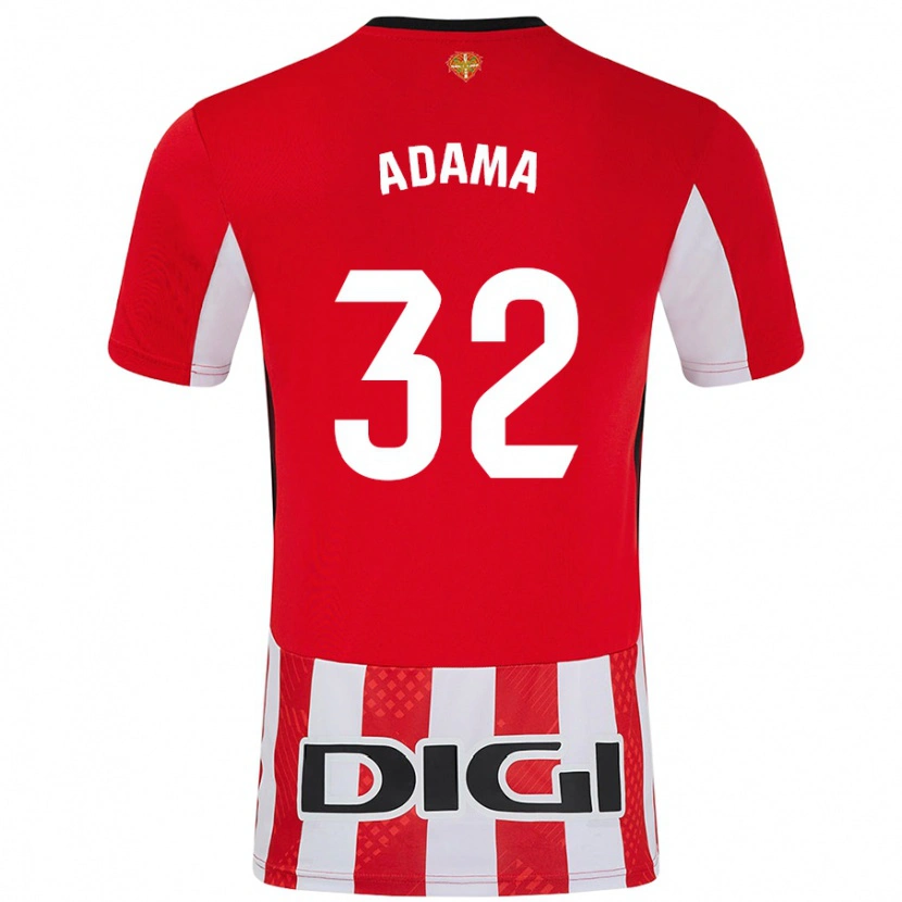 Danxen Hombre Camiseta Adama Boiro #32 Rojo Blanco 1ª Equipación 2024/25 La Camisa México