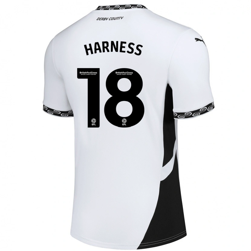 Danxen Hombre Camiseta Marcus Harness #18 Blanco Negro 1ª Equipación 2024/25 La Camisa México