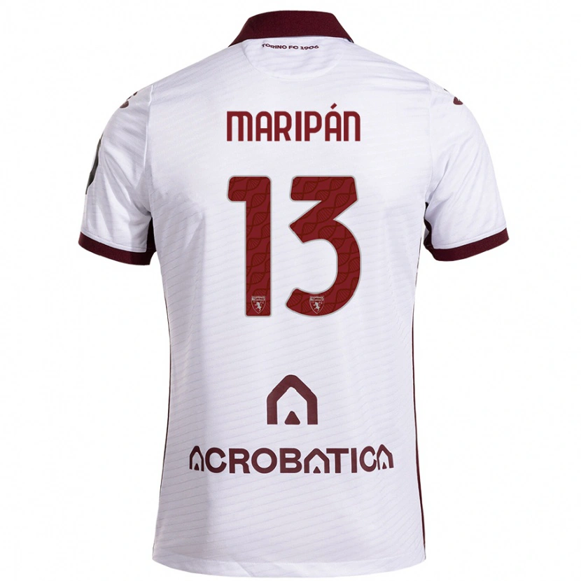 Danxen Hombre Camiseta Guillermo Maripán #13 Blanco Granate 2ª Equipación 2024/25 La Camisa México