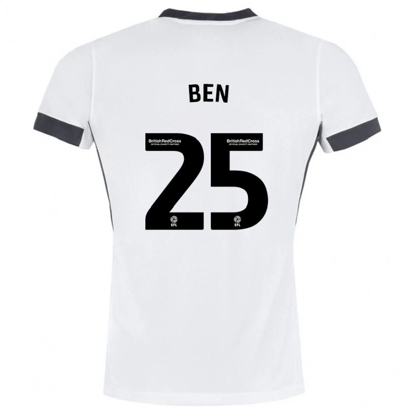 Danxen Hombre Camiseta Ben Davies #25 Blanco Negro 2ª Equipación 2024/25 La Camisa México