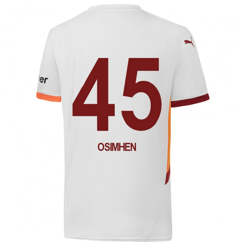 Danxen Hombre Camiseta Victor Osimhen #45 Blanco Amarillo Rojo 2ª Equipación 2024/25 La Camisa México
