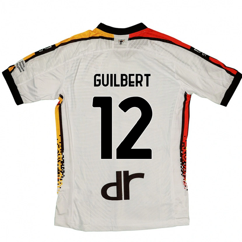 Danxen Hombre Camiseta Frédéric Guilbert #12 Blanco Negro 2ª Equipación 2024/25 La Camisa México