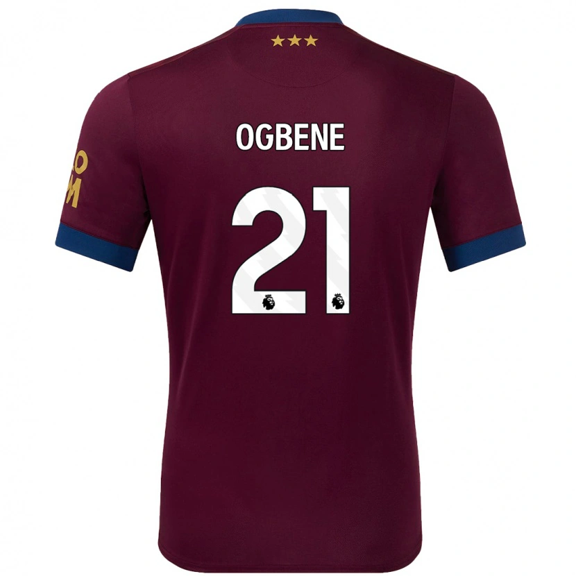 Danxen Hombre Camiseta Chiedozie Ogbene #21 Marrón 2ª Equipación 2024/25 La Camisa México