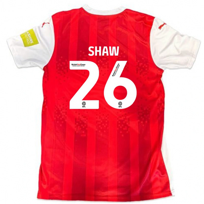 Danxen Hombre Camiseta Liam Shaw #26 Rojo Blanco 1ª Equipación 2024/25 La Camisa México