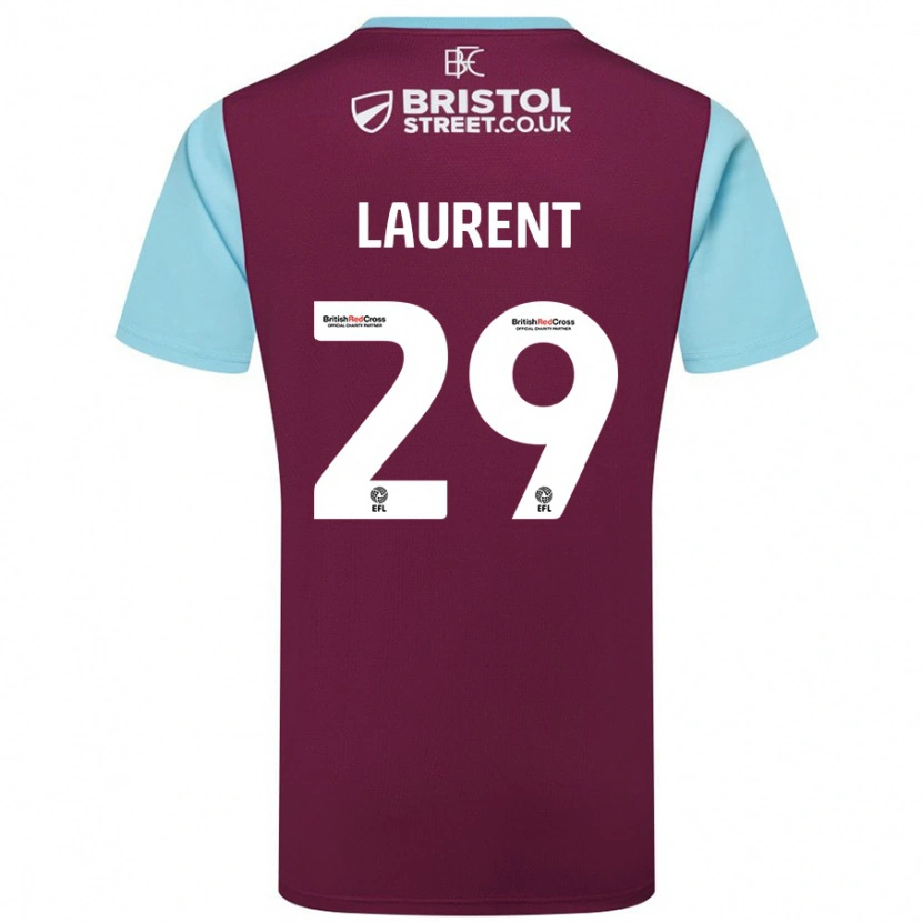 Danxen Hombre Camiseta Josh Laurent #29 Borgoña Azul Cielo 1ª Equipación 2024/25 La Camisa México