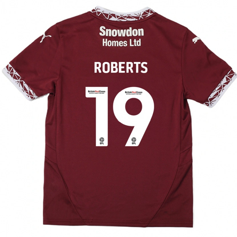 Danxen Hombre Camiseta Tyler Roberts #19 Borgoña 1ª Equipación 2024/25 La Camisa México