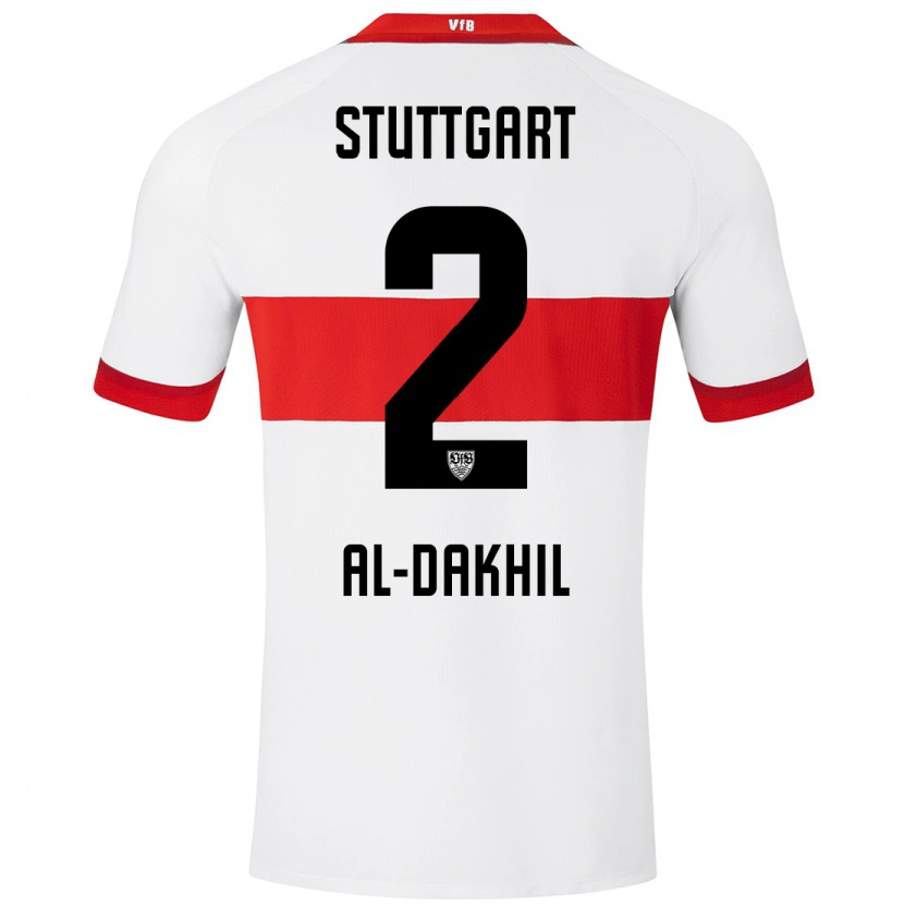 Danxen Hombre Camiseta Ameen Al-Dakhil #2 Blanco Rojo 1ª Equipación 2024/25 La Camisa México