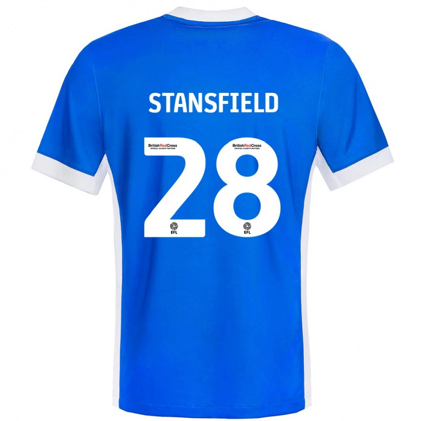 Danxen Hombre Camiseta Jay Stansfield #28 Azul Blanco 1ª Equipación 2024/25 La Camisa México