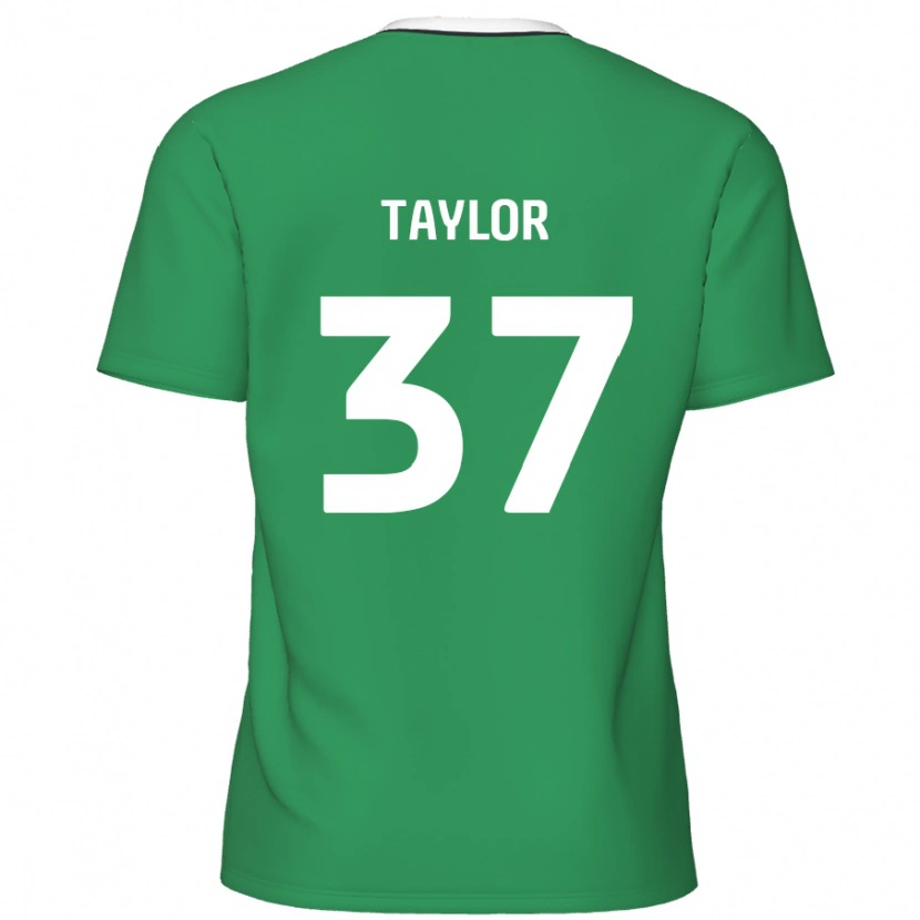 Danxen Hombre Camiseta Caleb Taylor #37 Verde Rayas Blancas 2ª Equipación 2024/25 La Camisa México