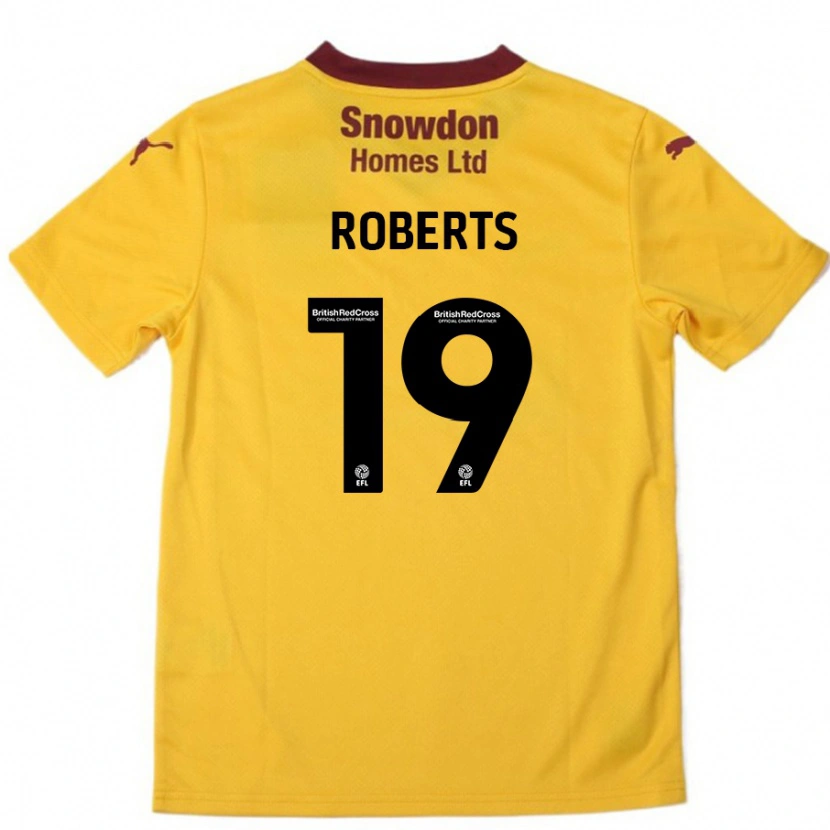 Danxen Hombre Camiseta Tyler Roberts #19 Naranja Borgoña 2ª Equipación 2024/25 La Camisa México
