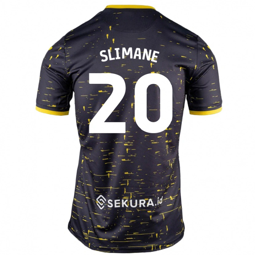 Danxen Hombre Camiseta Anis Slimane #20 Negro Amarillo 2ª Equipación 2024/25 La Camisa México